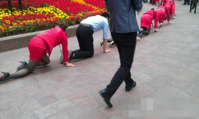 重慶一公司命員工爬行 稱為挑戰(zhàn)壓力 重慶一公司命員工爬行 稱為挑戰(zhàn)壓力