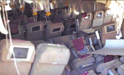 7日，美國舊金山，失事客機內(nèi)景曝光。圖/CFP