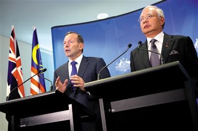 3日，澳大利亞珀斯城區(qū)，澳大利亞和馬來西亞兩國總理舉行聯(lián)合發(fā)布會。