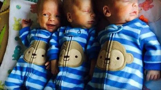 美國(guó)女子誕下同卵三胞胎出現(xiàn)概率百萬(wàn)分之一(圖) 美國(guó)女子誕下同卵三胞胎出現(xiàn)概率百萬(wàn)分之一(圖)